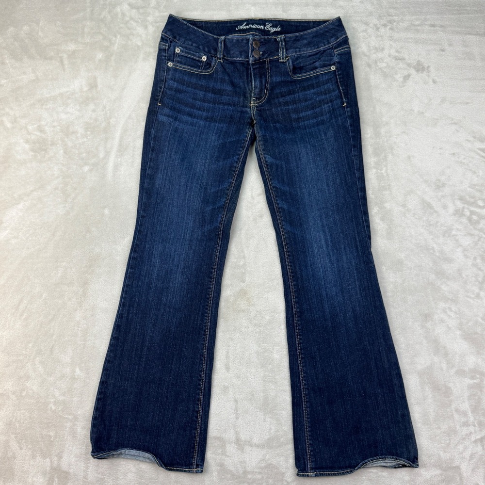American Eagle Artist Jeans Womens 6 Blue Flare Stretch Y2K Dark Wash Denim